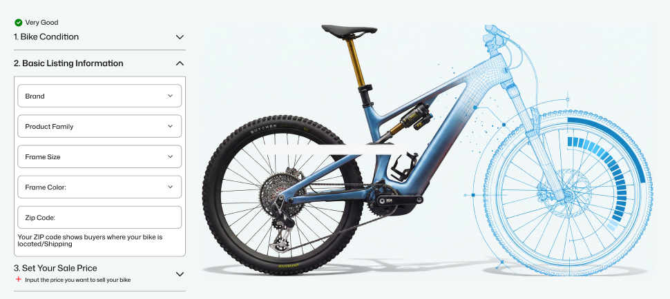 Listing form with bike